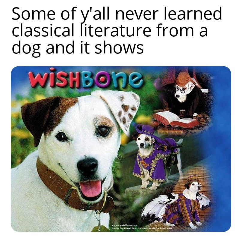wishbone show - Some of y'all never learned classical literature from a dog and it shows WISHBone
