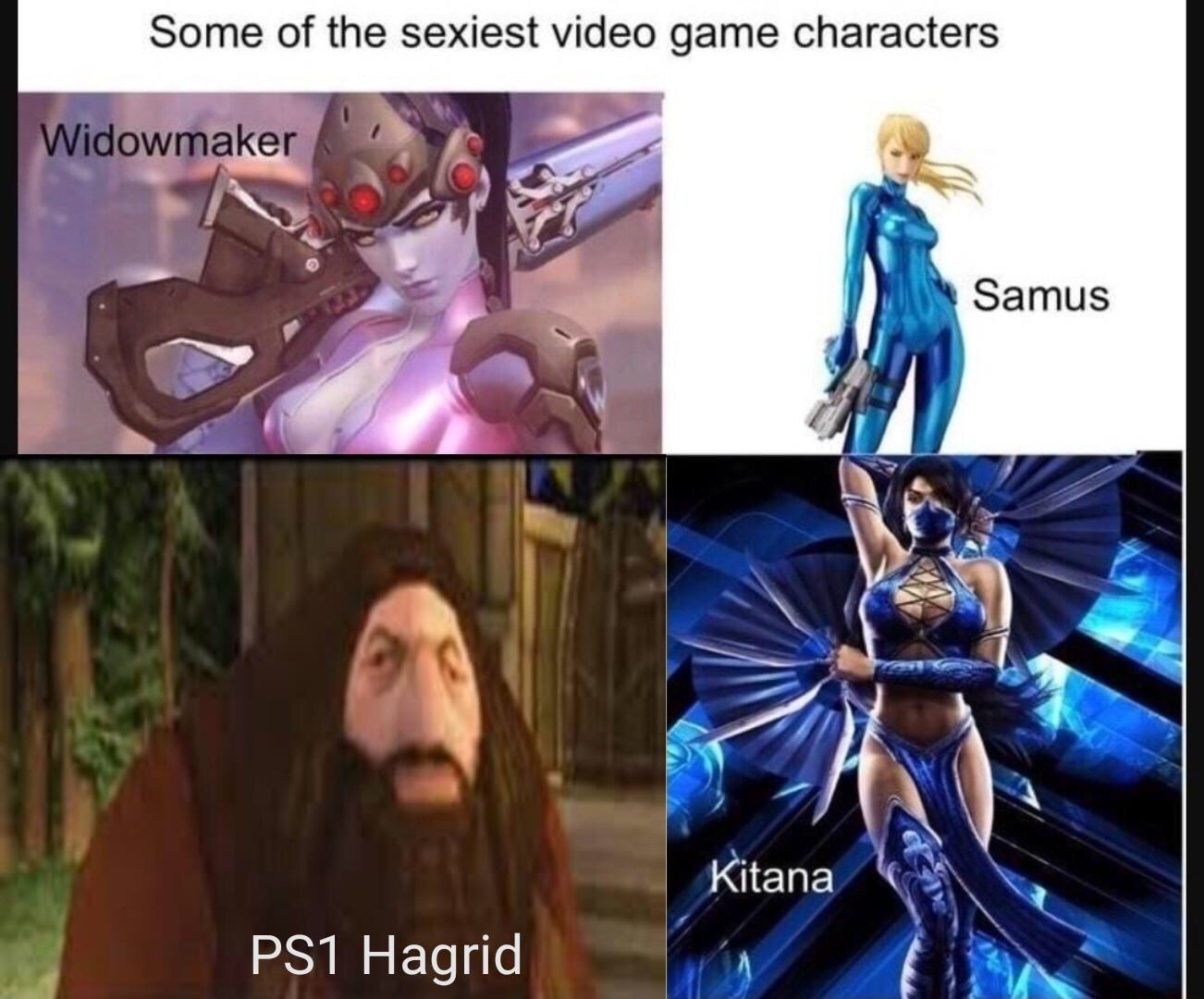 Video game - Some of the sexiest video game characters Widowmaker Samus Kitana PS1 Hagrid