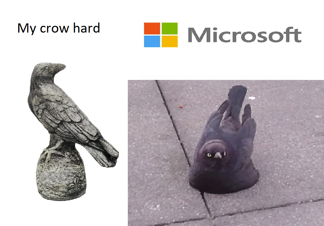 Meme - My crow hard Microsoft