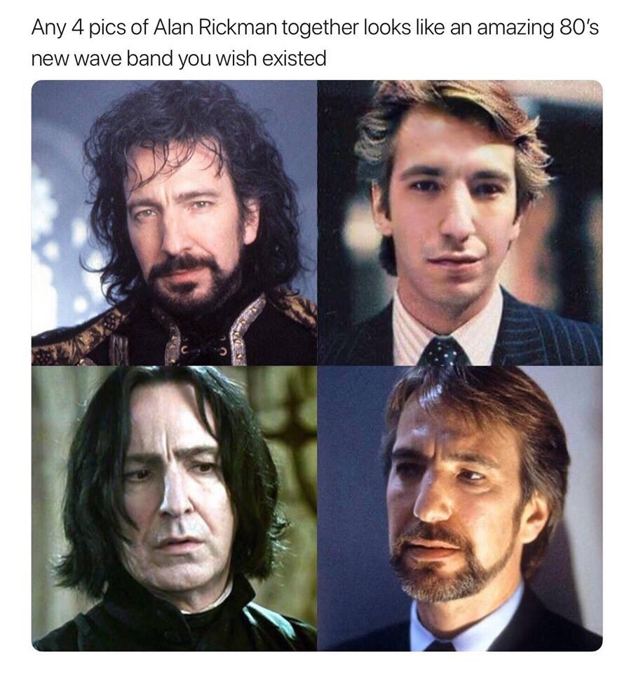 alan rickman 80s band - Any 4 pics of Alan Rickman together looks an amazing 80's new wave band you wish existed