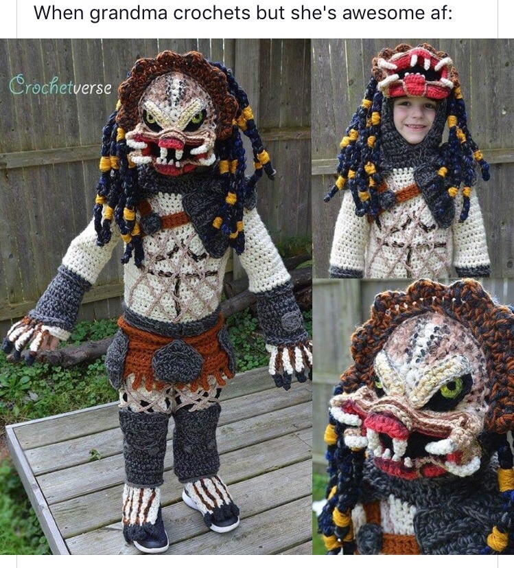 crochet predator - When grandma crochets but she's awesome af Crochetverse