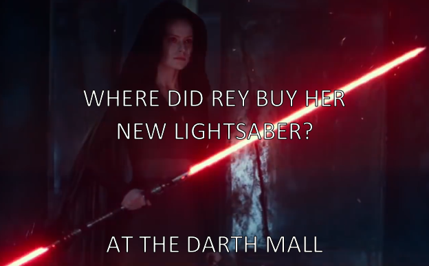 Star Wars: The Rise of Skywalker - Where Did Rey Buy Her New Lightsaber? At The Darth Mall