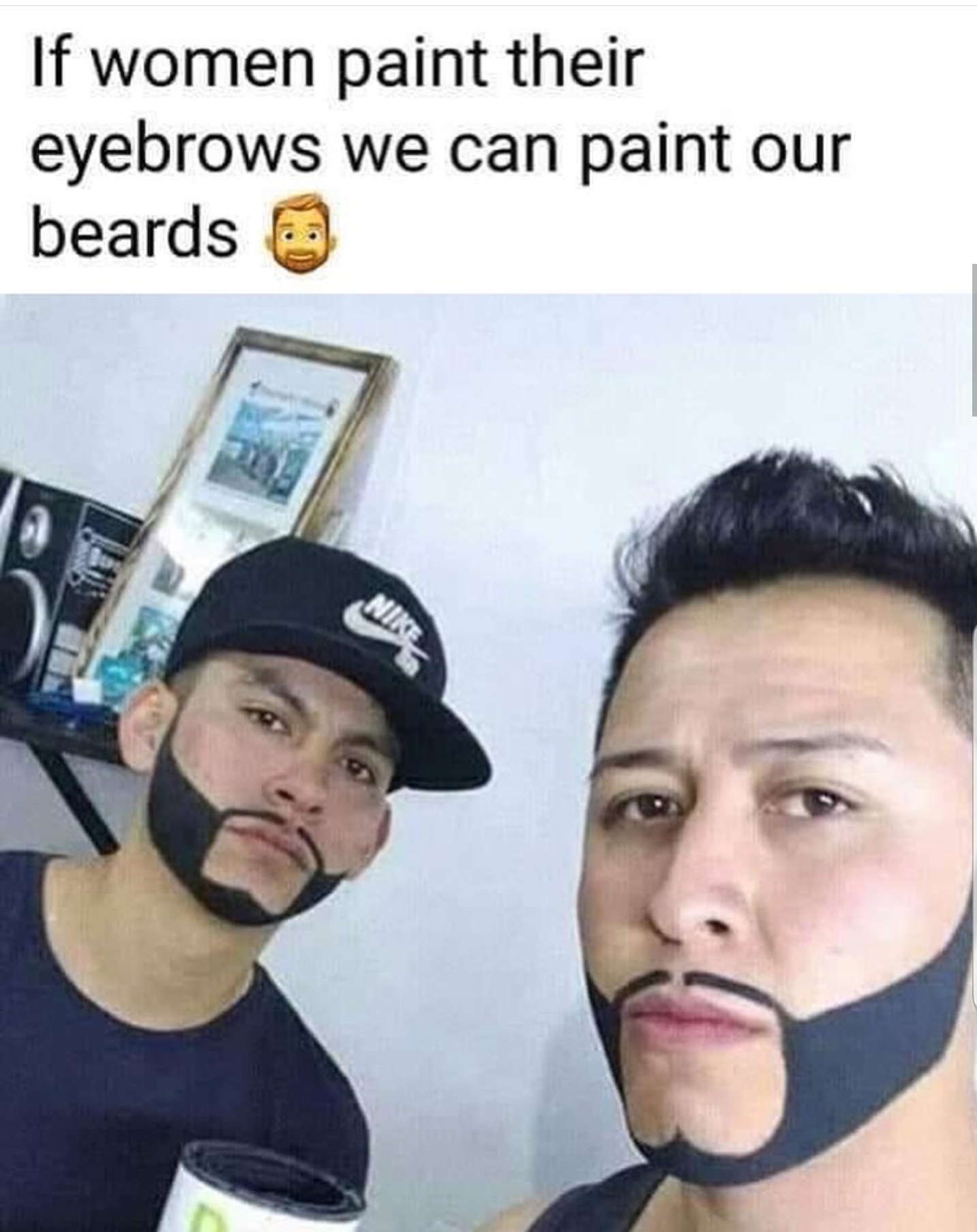 Meme - If women paint their eyebrows we can paint our beards