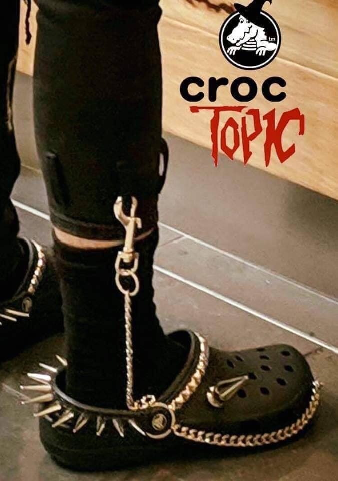 goth crocs - croc Topk