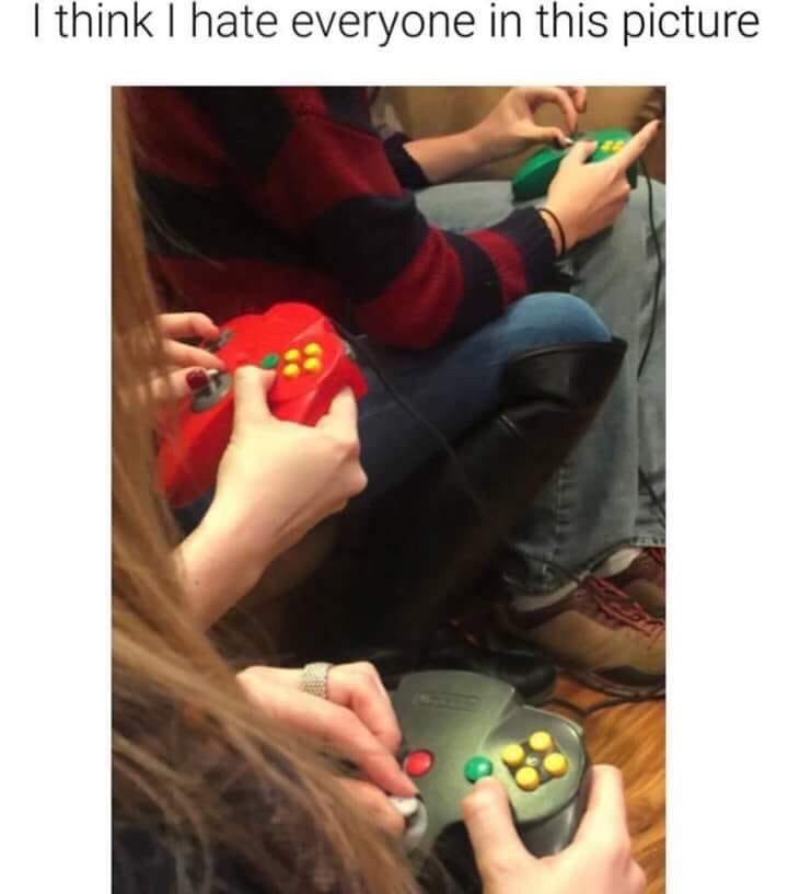 people using n64 controller wrong - I think I hate everyone in this picture