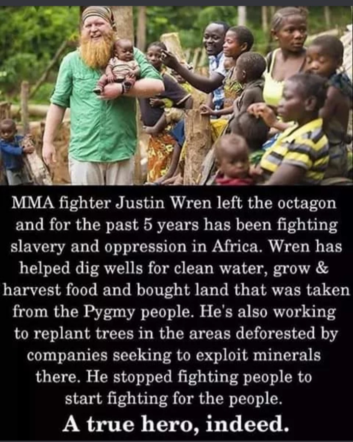 real pygmy people - Mma fighter Justin Wren left the octagon and for the past 5 years has been fighting slavery and oppression in Africa. Wren has helped dig wells for clean water, grow & harvest food and bought land that was taken from the Pygmy people. 