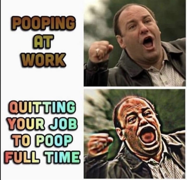 photo caption - Pooping At Work Quitting Your Job To Poop Full Time