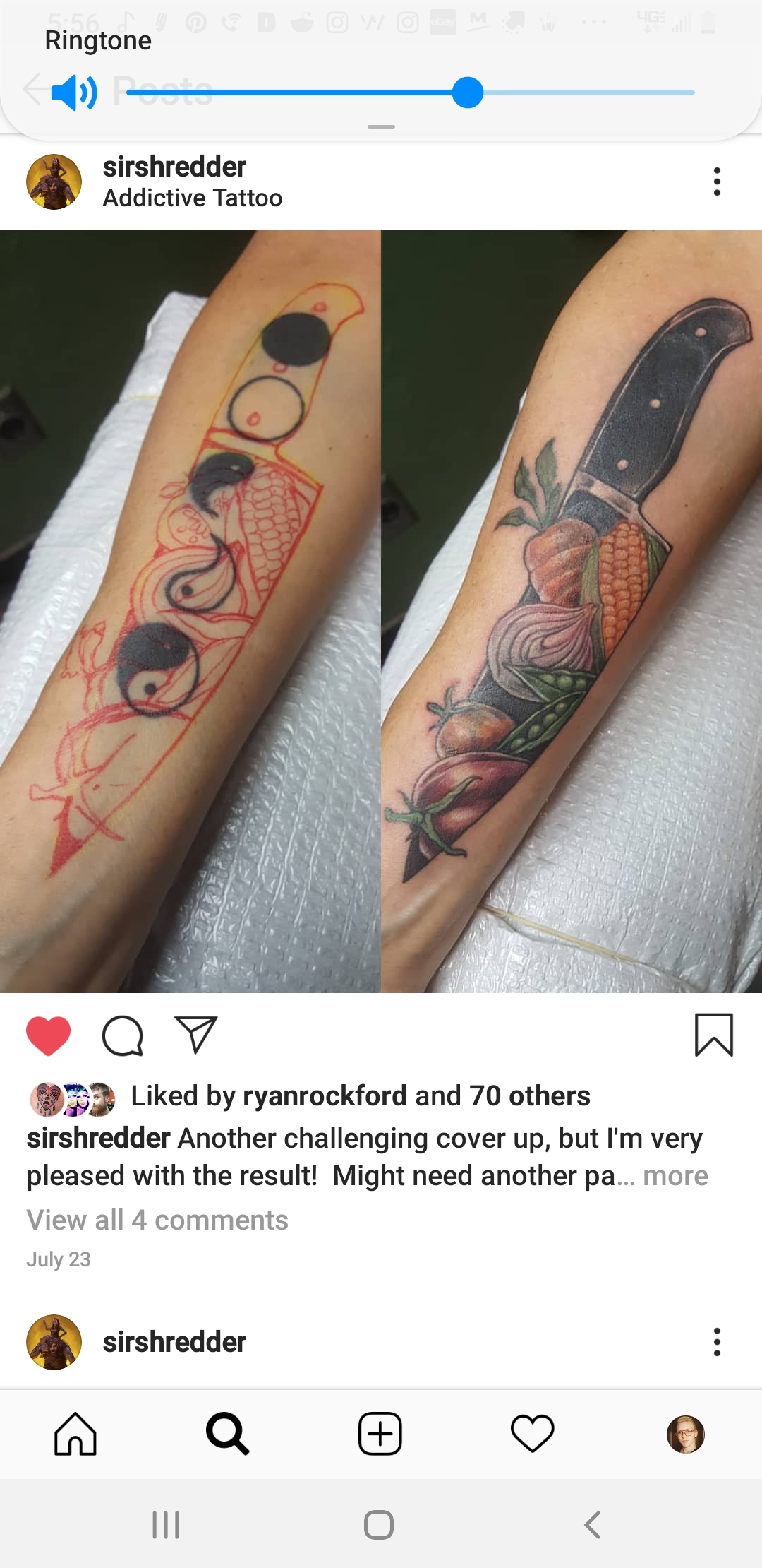 Ringtone sirshredder Addictive Tattoo Qv 9 d by ryanrockford and 70 others sirshredder Another challenging cover up, but I'm very pleased with the result! Might need another pa... more View all 4 why23 sirshredder
