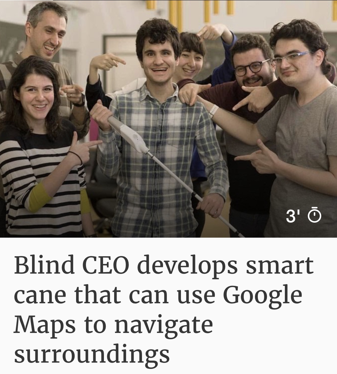 kursat ceylan - 3' Blind Ceo develops smart cane that can use Google Maps to navigate surroundings