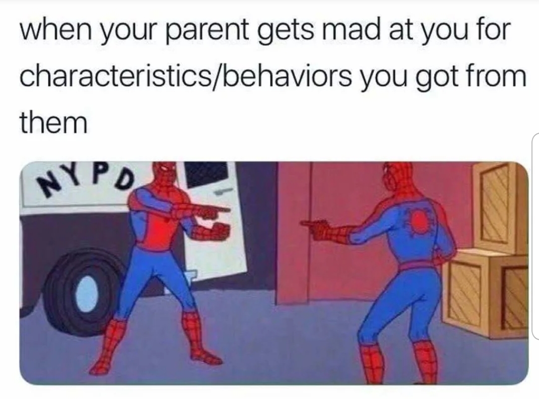 your parents get mad at you - when your parent gets mad at you for characteristicsbehaviors you got from them Nypd