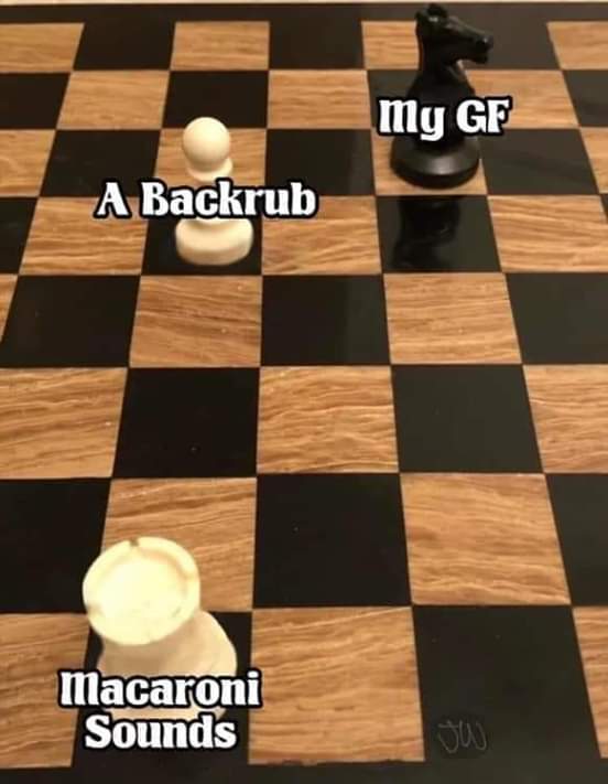 chess meme template - my Gf A Backrub Macaroni Sounds