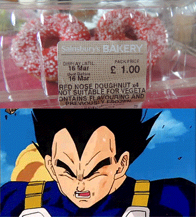 not suitable for vegeta - Sanshu Display Until Pack Price 16 Mar 1.00 Peida 16 Mar Red Nose Doughnut x4 Not Suitable For Vegeta Dntains Flavouring And