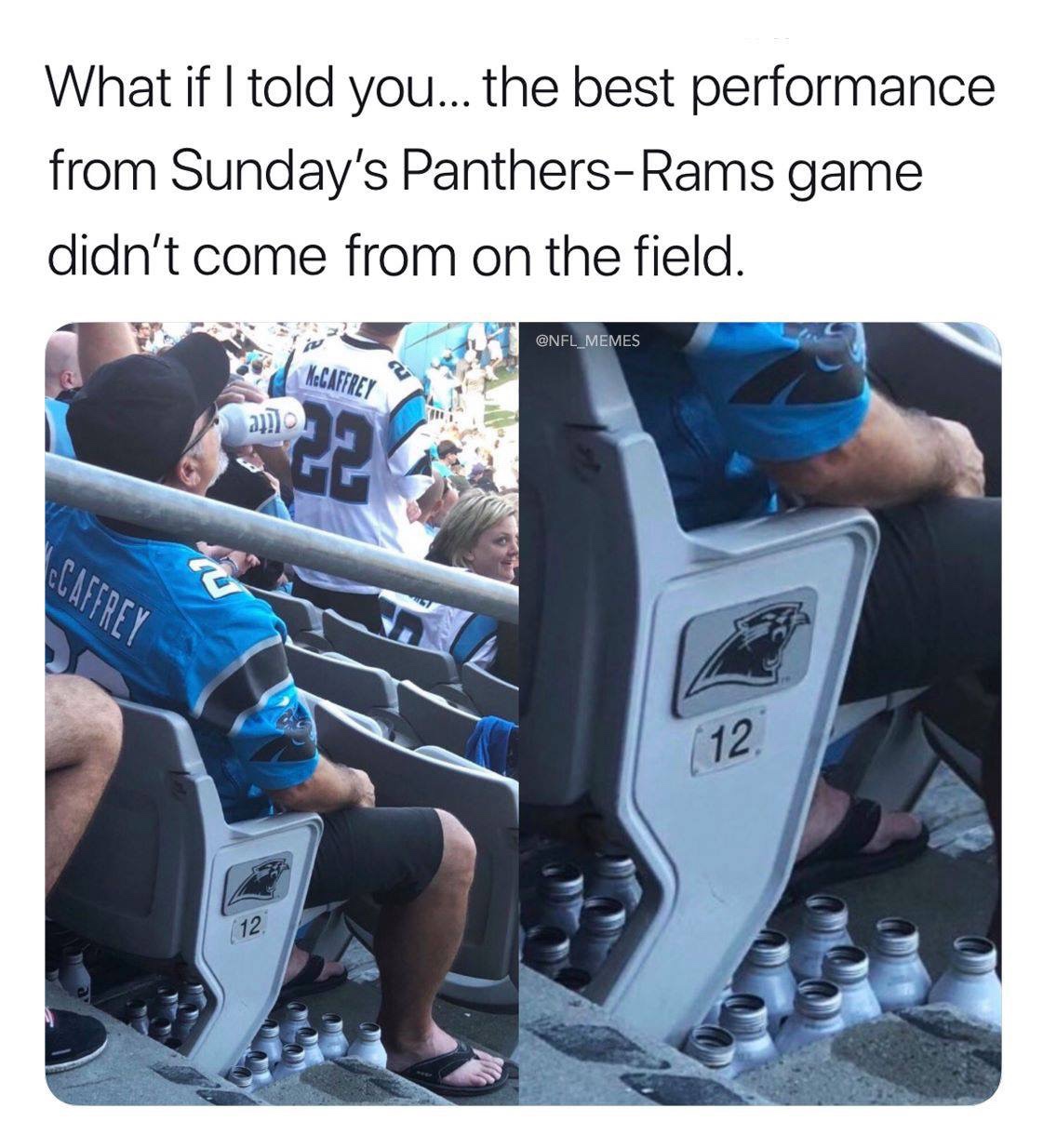 Carolina Panthers - What if I told you... the best performance from Sunday's PanthersRams game didn't come from on the field. Mecaferey Caffrey 12.
