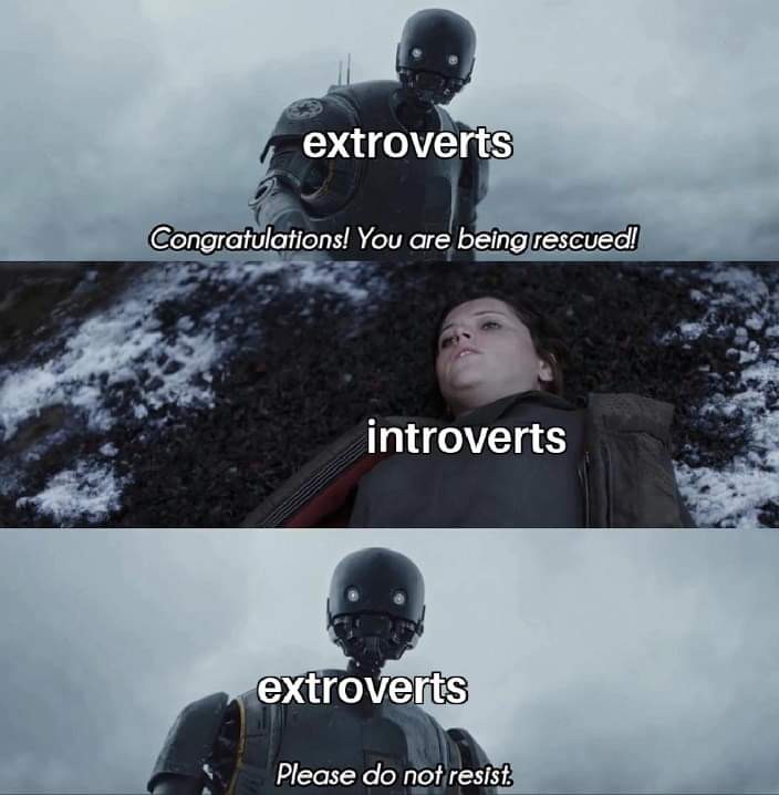 congratulations you are being saved - extroverts Congratulations! You are being rescued! introverts extroverts Please do not resist
