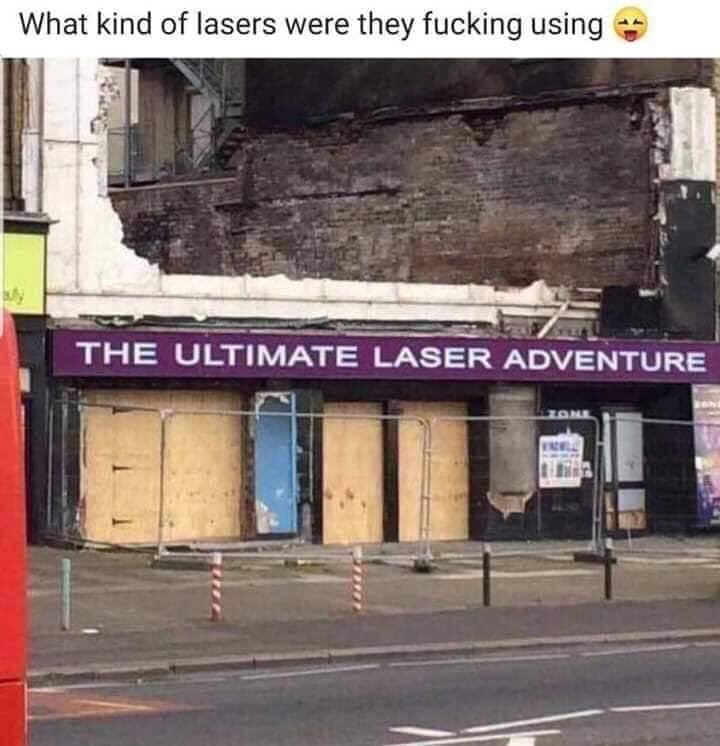 ultimate laser adventure - What kind of lasers were they fucking using The Ultimate Laser Adventure