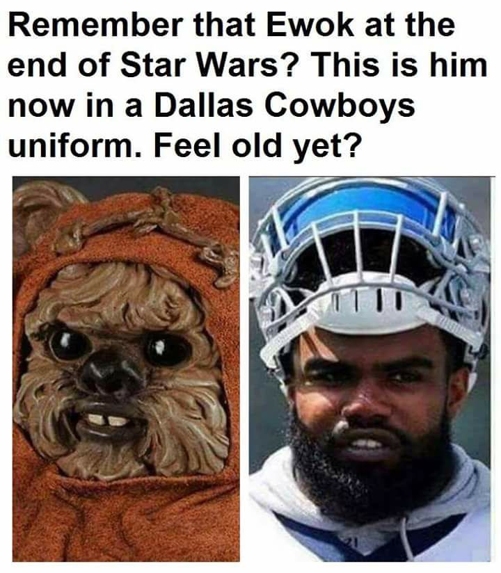 wicket ewok ezekiel elliott - Remember that Ewok at the end of Star Wars? This is him now in a Dallas Cowboys uniform. Feel old yet?