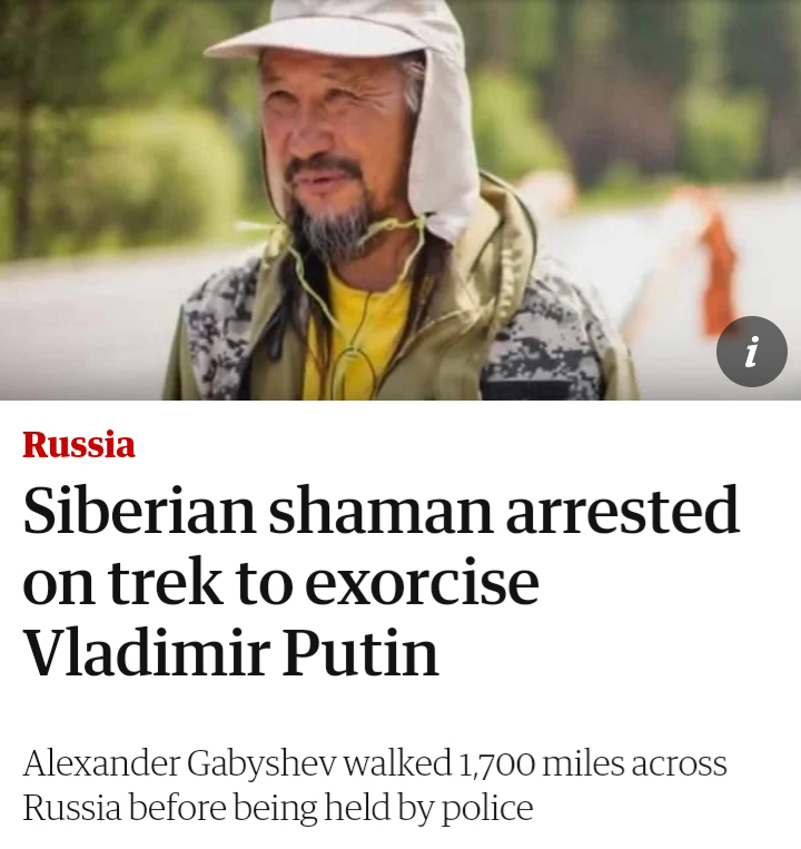 putin shaman - Russia Siberian shaman arrested on trek to exorcise Vladimir Putin Alexander Gabyshev walked 1,700 miles across Russia before being held by police