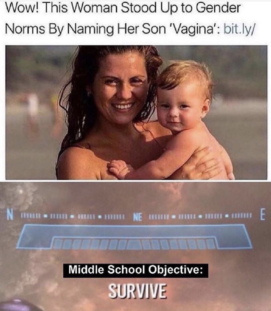 woman stood up to gender norms - Wow! This Woman Stood Up to Gender Norms By Naming Her Son Vagina' bit.ly Nun mm Ne 111 W Hite Middle School Objective Survive