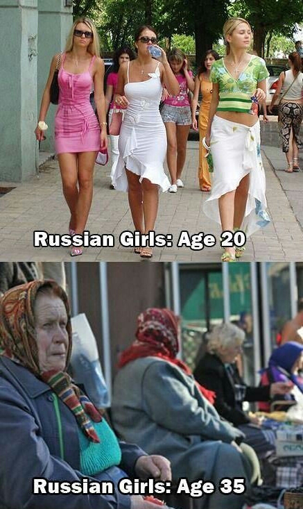 russian girl aging meme - Russian Girls Age 20 Russian Girls Age 35