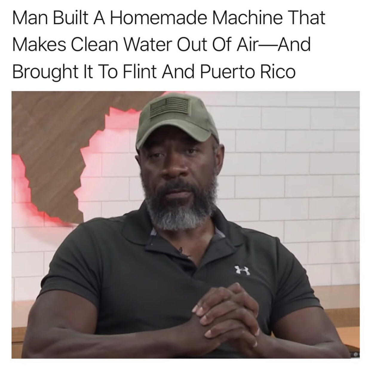 photo caption - Man Built A Homemade Machine That Makes Clean Water Out Of AirAnd Brought It To Flint And Puerto Rico