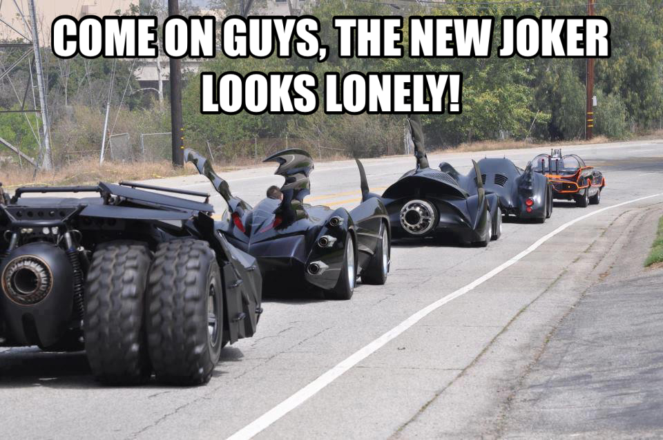 bat cars - Come On Guys, The New Joker Looks Lonely!