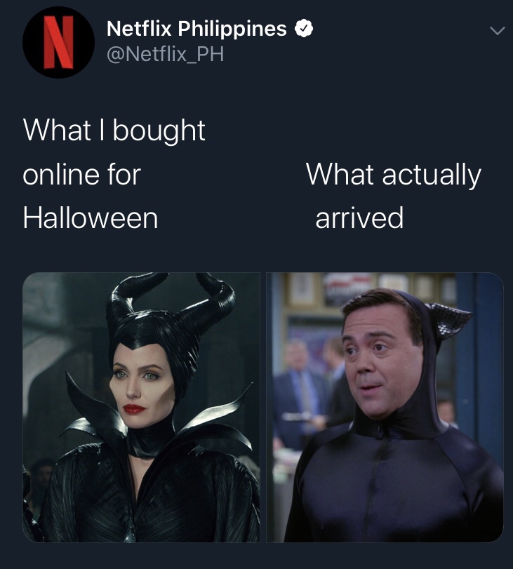 photo caption - Netflix Philippines What I bought online for Halloween What actually arrived