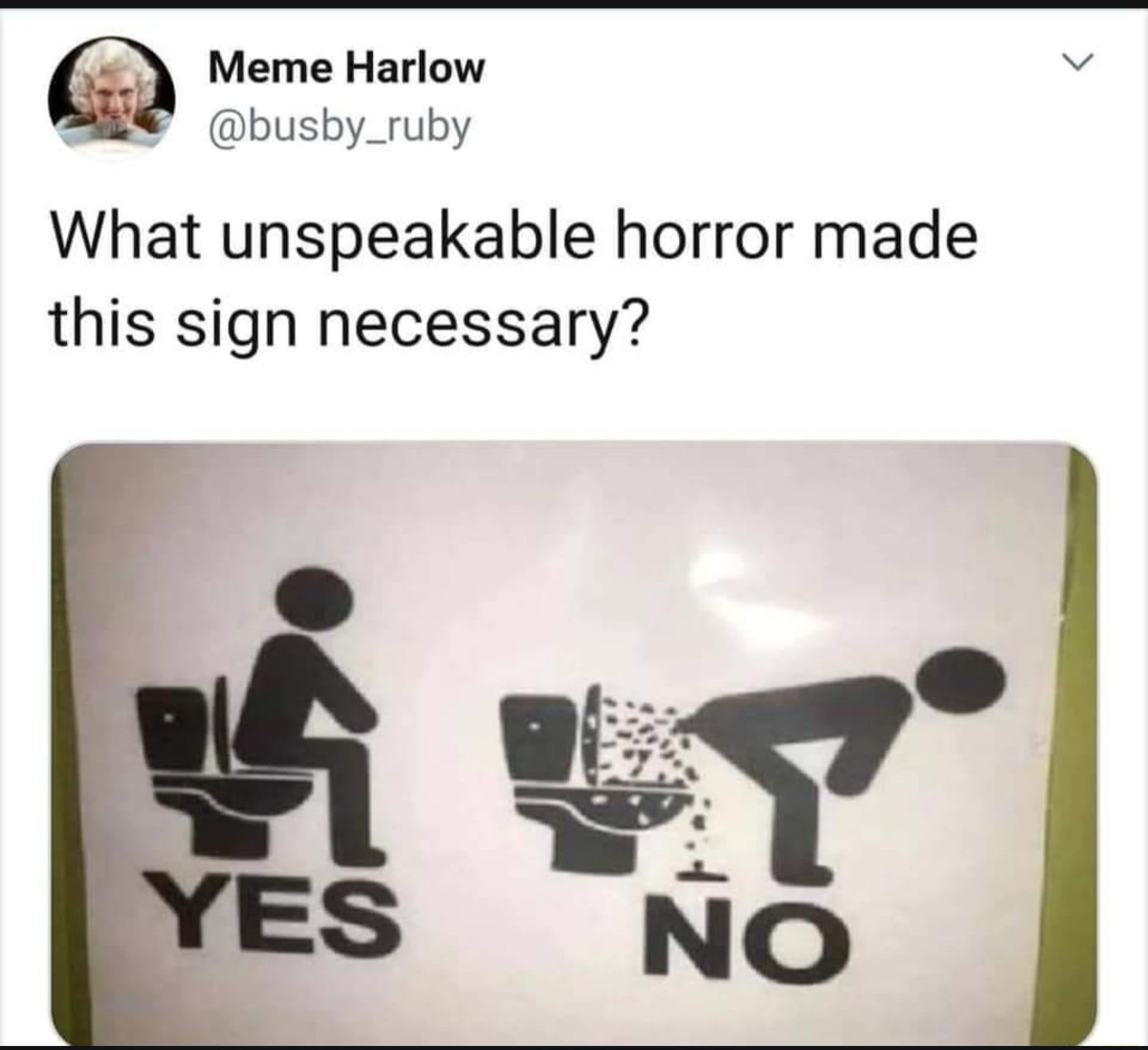 missing piece meets the big - Meme Harlow What unspeakable horror made this sign necessary?