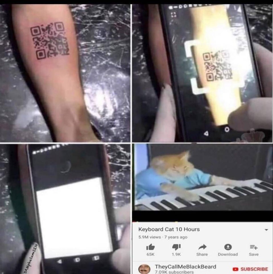 perfect tattoo doesn t exist meme - Ox Do Keyboard Cat 10 Hours 5.9M views 7 years ago Cu 65K Download Save DAMphetamIEN They Call Me BlackBeard subscribers Subscribe