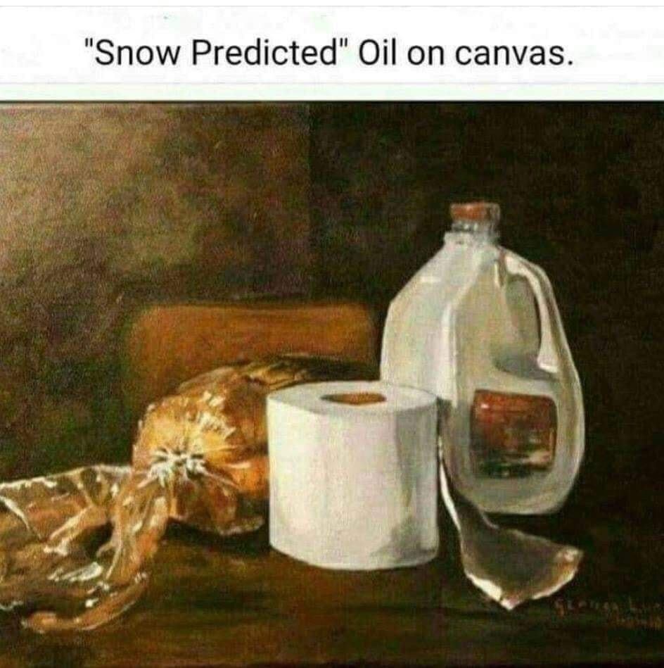 snow predicted oil on canvas - "Snow Predicted" Oil on canvas.