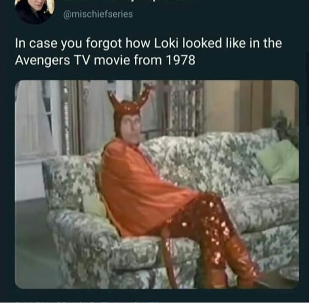 In case you forgot how Loki looked in the Avengers Tv movie from 1978
