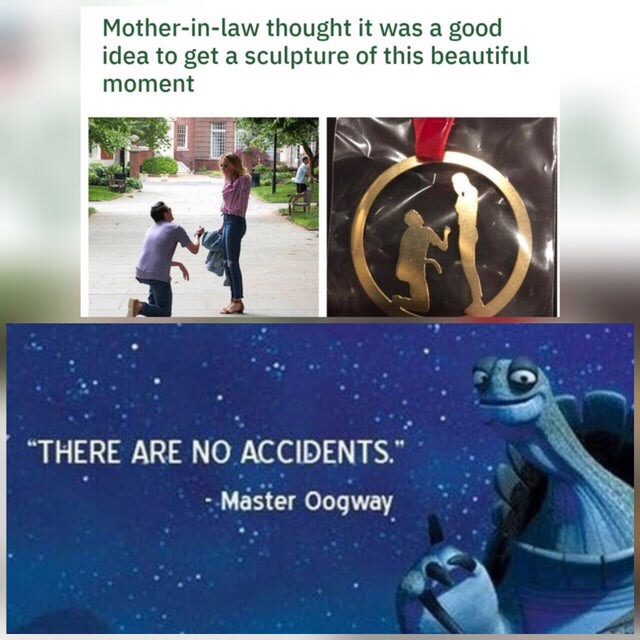 x rated engagement gift - Motherinlaw thought it was a good idea to get a sculpture of this beautiful moment "There Are No Accidents. Master Oogway