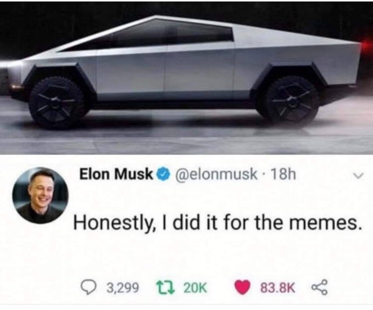 elon musk twitter memes - Elon Musk 18h Honestly, I did it for the memes. 3,299