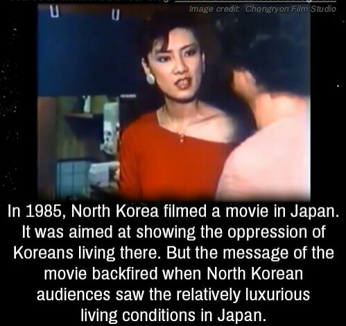 1985 north korea filmed a movie - Image credit Chongryon Film Studio In 1985, North Korea filmed a movie in Japan. It was aimed at showing the oppression of Koreans living there. But the message of the movie backfired when North Korean audiences saw the r