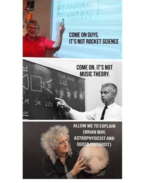 brian may meme rocket science - Come On Guys. It'S Not Rocket Science Come On. It'S Not Music Theory. Sur Le Im Sm Lev Of Allow Me To Explain Brian May, Astrophysicist And Queen Guitarist