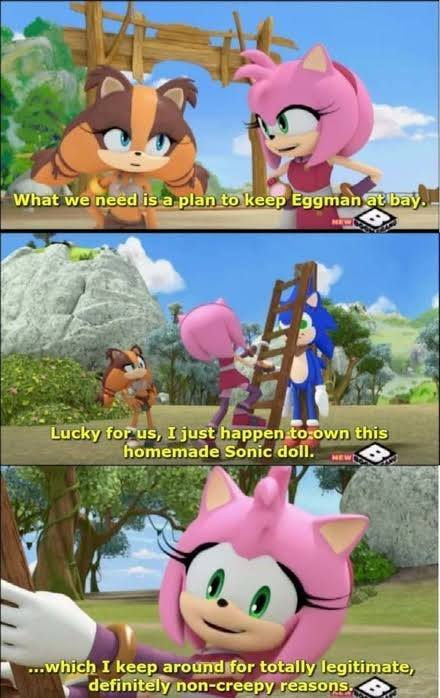sonic boom memes - What we need is a plan to keep Eggman at bay. Lucky for us, I just happen to own this homemade Sonic doll. ...which I keep around for totally legitimate, definitely noncreepy reasons