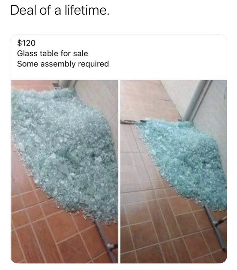 IKEA - Deal of a lifetime. $120 Glass table for sale Some assembly required