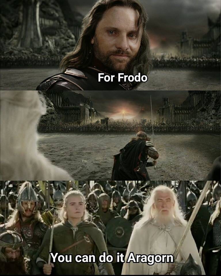 lotr memes - For Frodo You can do it Aragorn.