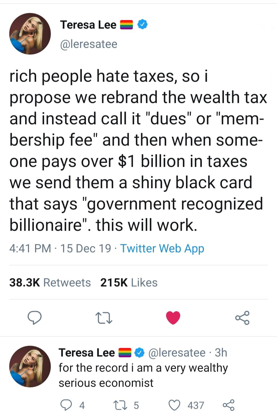 success posters - Teresa Lee rich people hate taxes, so i propose we rebrand the wealth tax and instead call it "dues" or "mem bership fee" and then when some one pays over $1 billion in taxes we send them a shiny black card that says "government recogniz