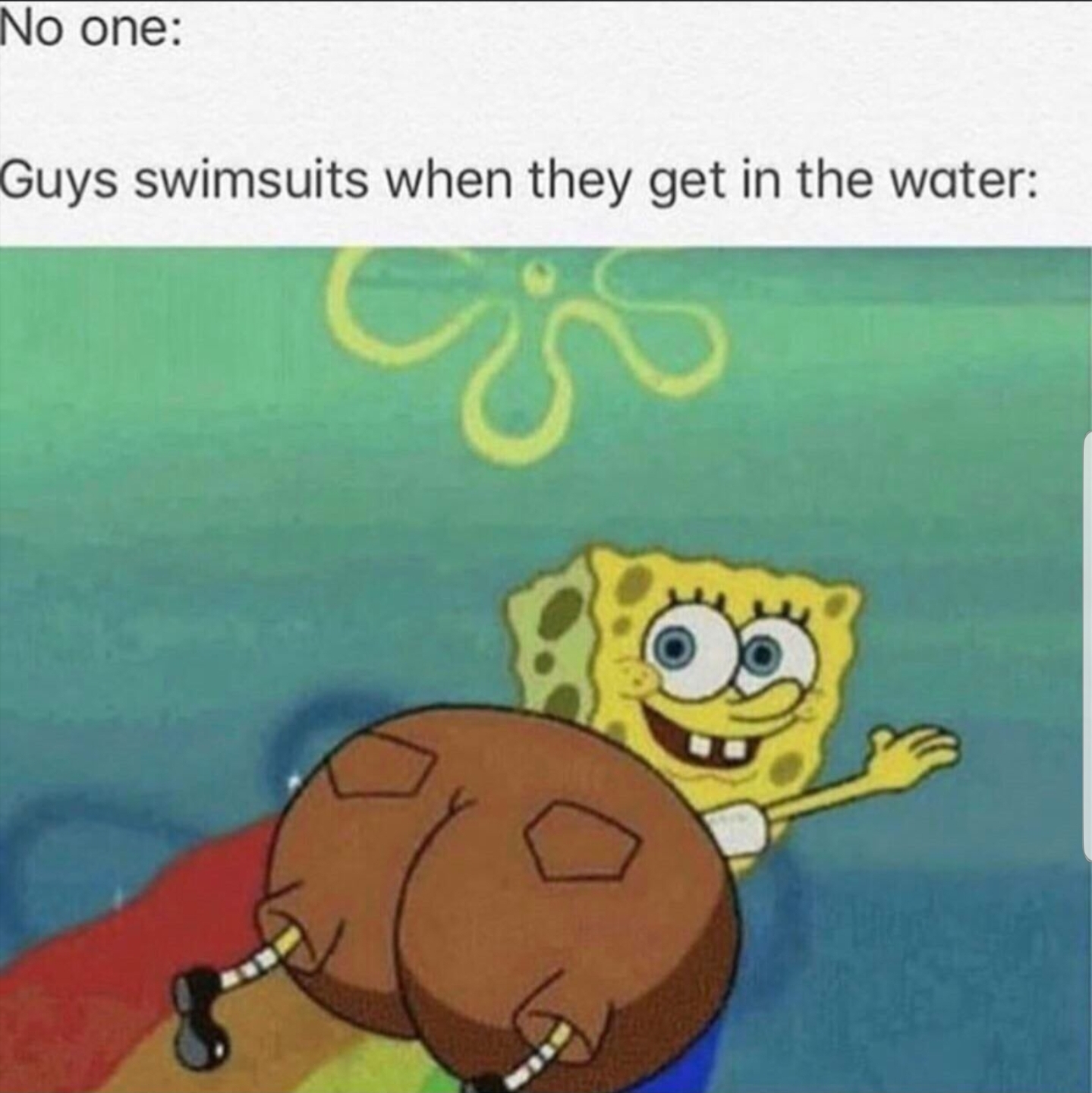 memes only guys will understand - No one Guys swimsuits when they get in the water
