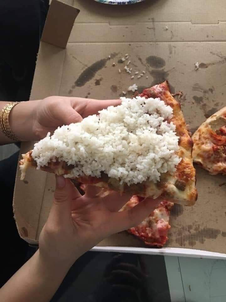 pizza and rice