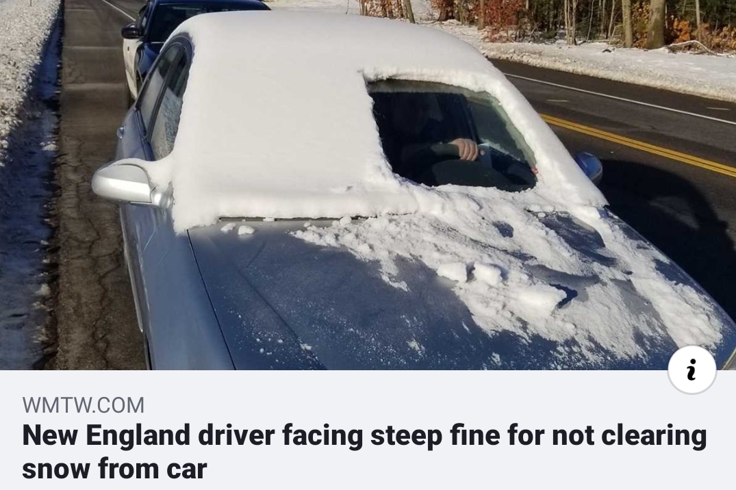 car - Wmtw.Com New England driver facing steep fine for not clearing snow from car