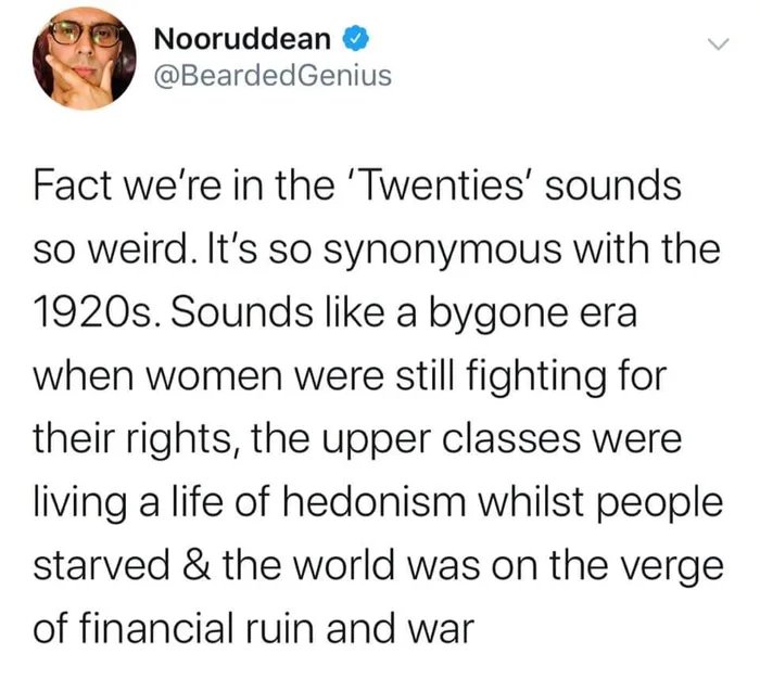 kevin hart and the rock tweets - Nooruddean Fact we're in the 'Twenties' sounds so weird. It's so synonymous with the 1920s. Sounds a bygone era when women were still fighting for their rights, the upper classes were living a life of hedonism whilst peopl
