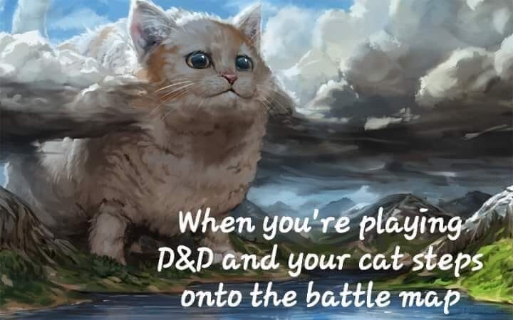 oh lawd he comin card - When you're playing D&D and your cat steps onto the battle map