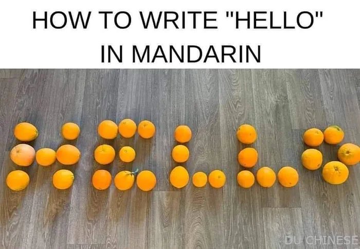 orange - How To Write "Hello" In Mandarin Chinese