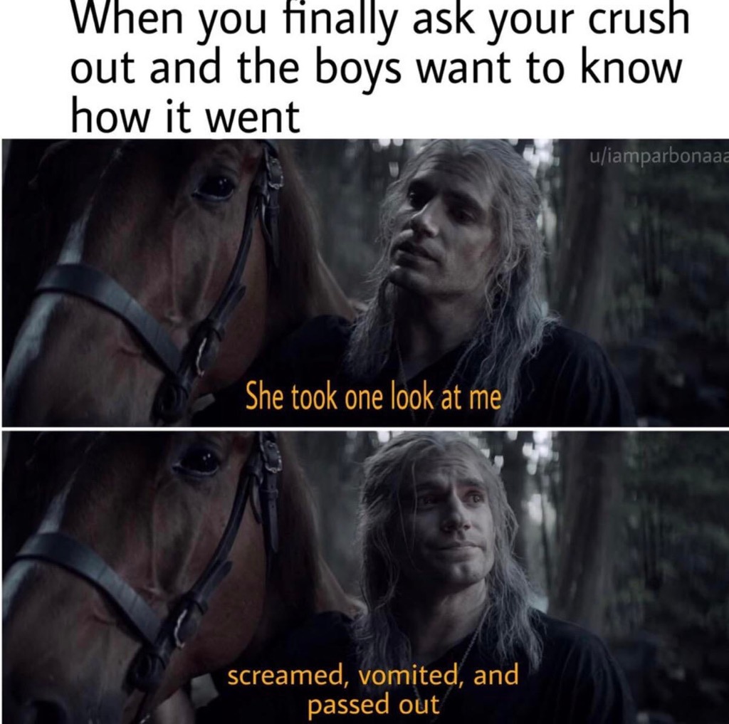 The Witcher - When you finally ask your crush out and the boys want to know how it went uiamparbonaaa She took one look at me screamed, vomited, and passed out
