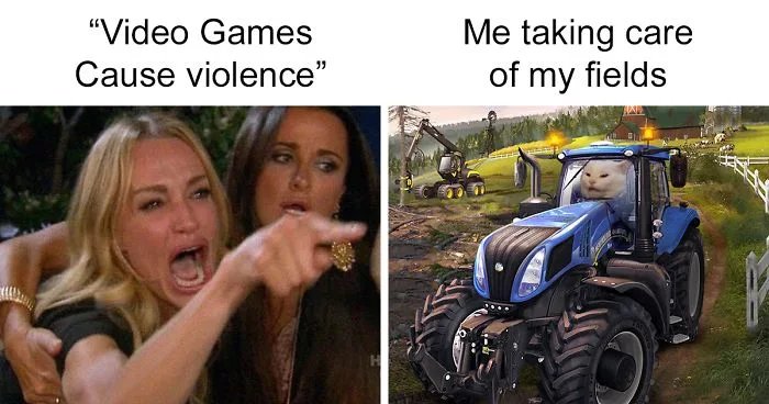 video game violence meme - "Video Games Cause violence" Me taking care of my fields