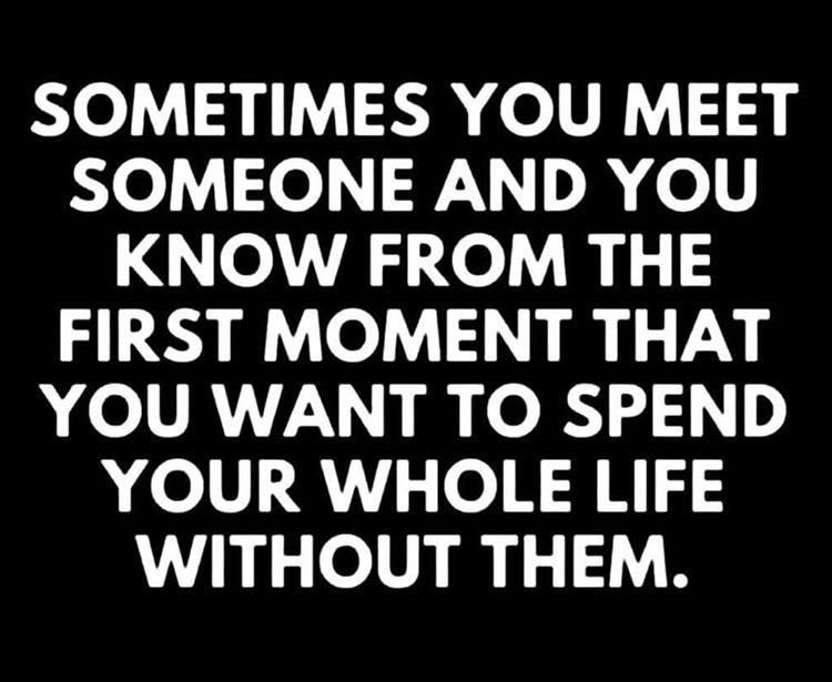 sometimes you meet someone and you know whole life without them - Sometimes You Meet Someone And You Know From The First Moment That You Want To Spend Your Whole Life Without Them.