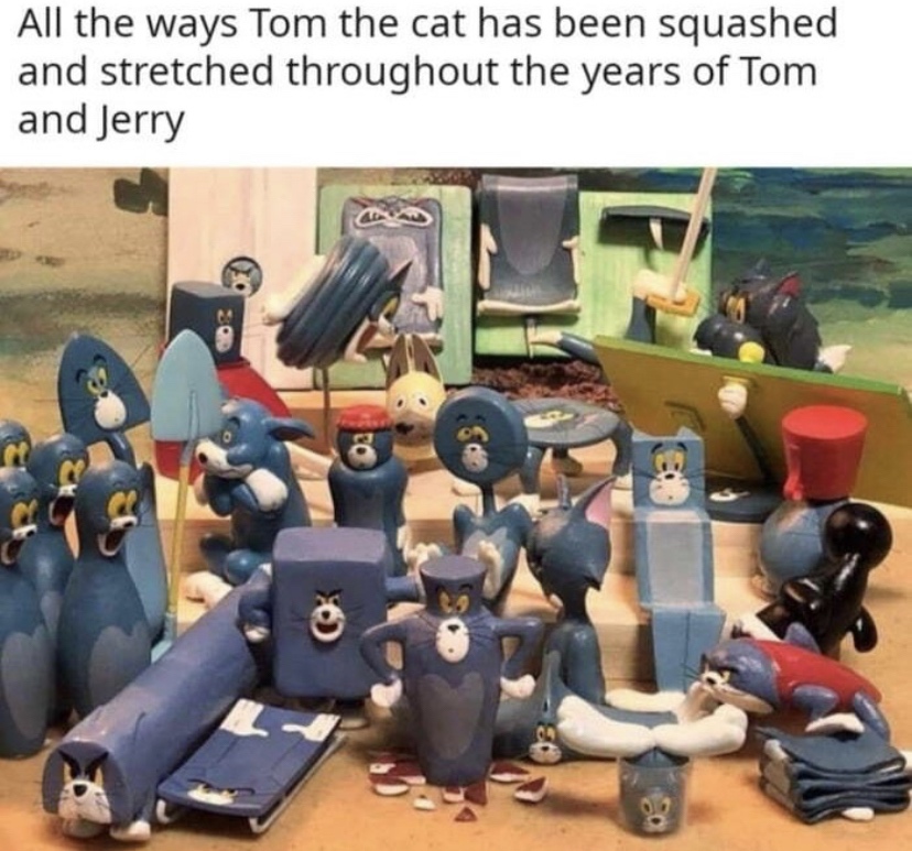 50 shapes of tom - All the ways Tom the cat has been squashed and stretched throughout the years of Tom and Jerry