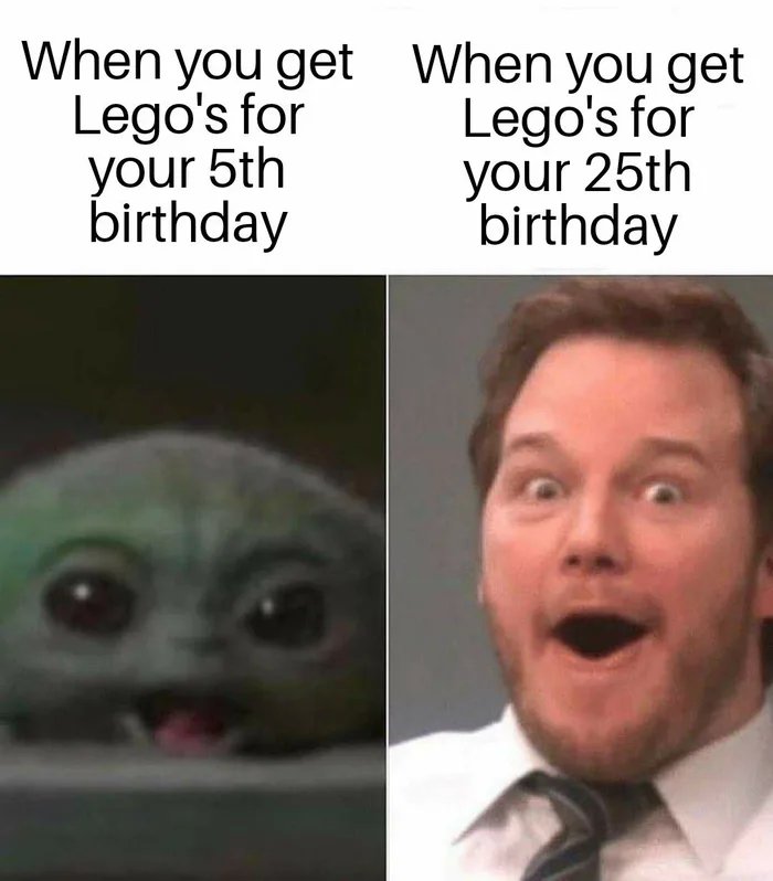 photo caption - When you get when you get Lego's for Lego's for your 5th your 25th birthday birthday