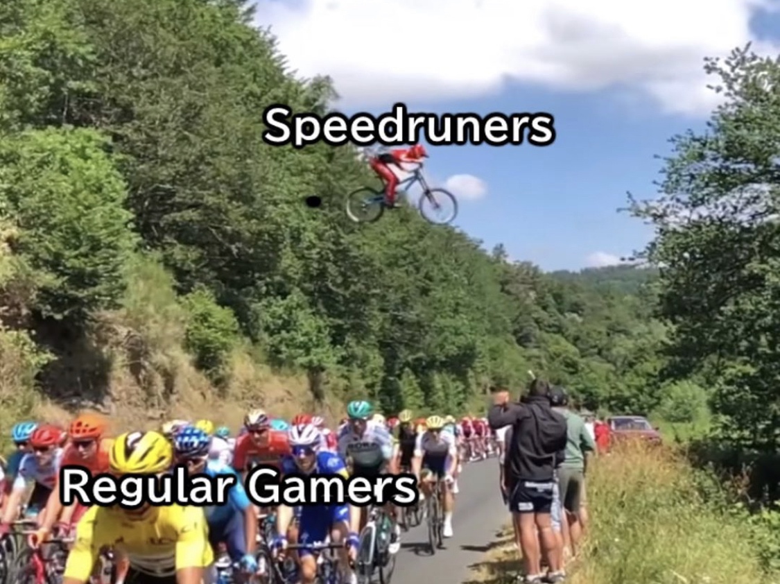 mountain biker jumps tour de france - Speedruners Regular Gamers